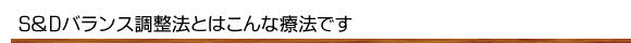 S＆Dバランス調整法とはこんな療法です